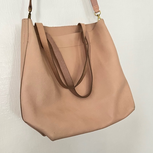 Madewell Light Pink Medium Leather "Transport" Tote Crossbody - Picture 2 of 7